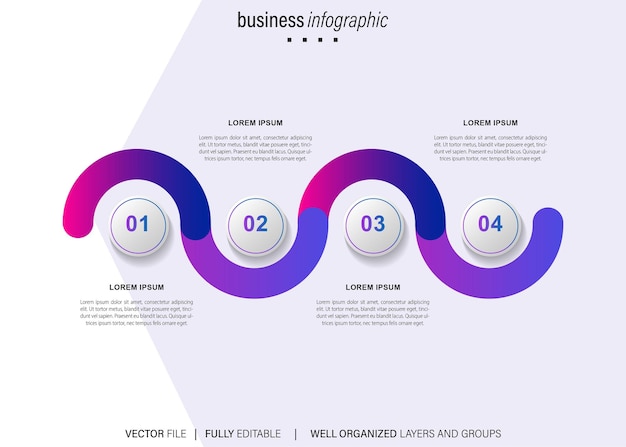 Modelo de infografía de la tabla de contenidos de diseño vectorial moderno