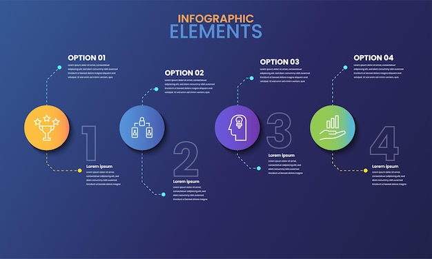 Vector modelo de infografía de vanguardia diseñado para el narrador de datos moderno