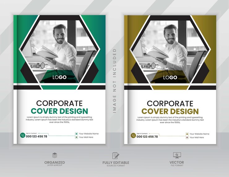Modelo de informe anual de diseño de la portada del libro de negocios corporativo