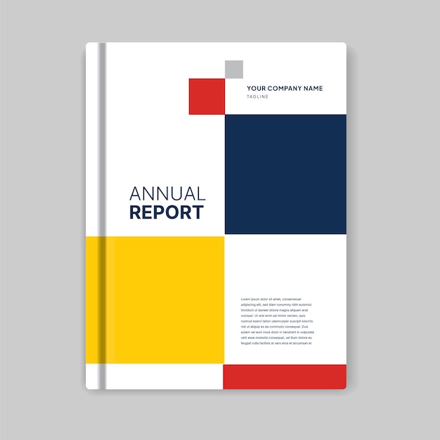modelo de informe anual vector de diseño de la cubierta de forma cuadrada