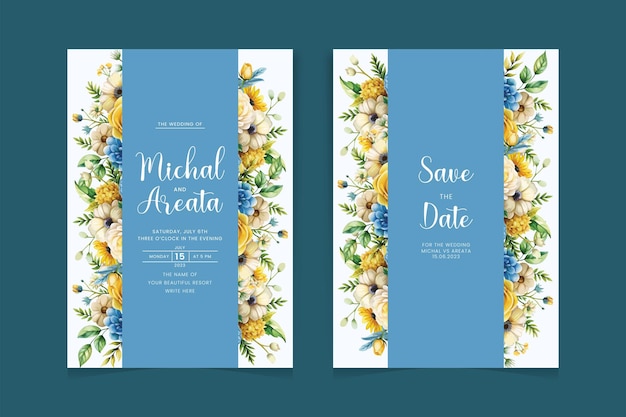 Modelo de invitación de boda con hojas de eucalipto