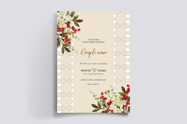 Vector modelo de invitación floral para la ducha de novia