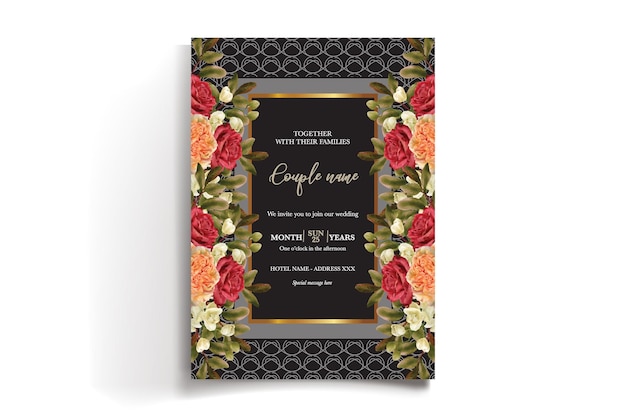 Modelo de invitación floral para la ducha de novia