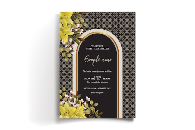 Modelo de invitación floral para la ducha de novia