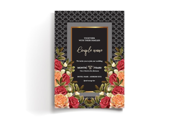 Modelo de invitación floral para la ducha de novia