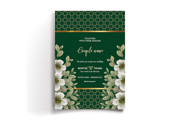 Modelo de invitación floral para la ducha de novia