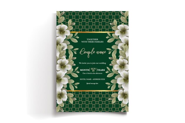 Modelo de invitación floral para la ducha de novia