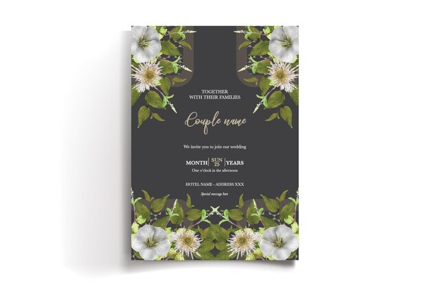 Modelo de invitación floral para la ducha de novia