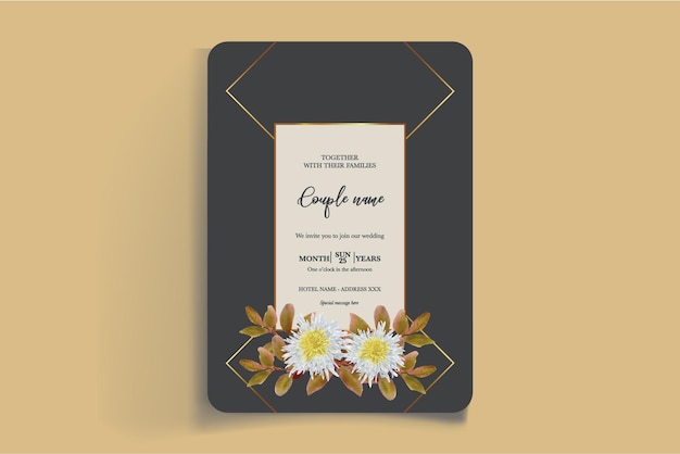 Modelo de invitación floral para la ducha de novia