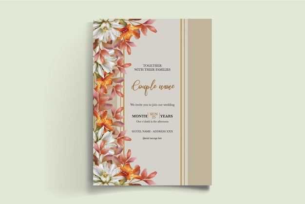 Modelo de invitación floral para la ducha de novia