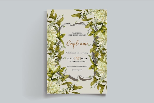 Modelo de invitación floral para la ducha de novia