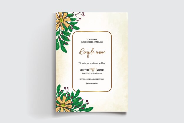 Modelo de invitación floral para la ducha de novia