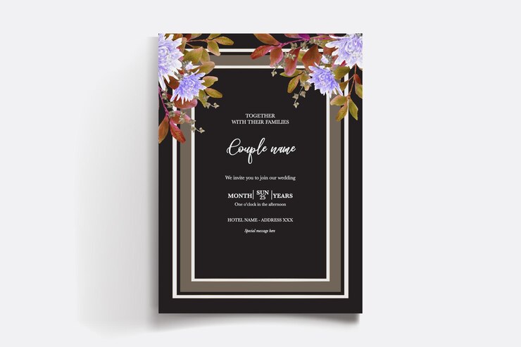 Vector modelo de invitación floral para la ducha de novia