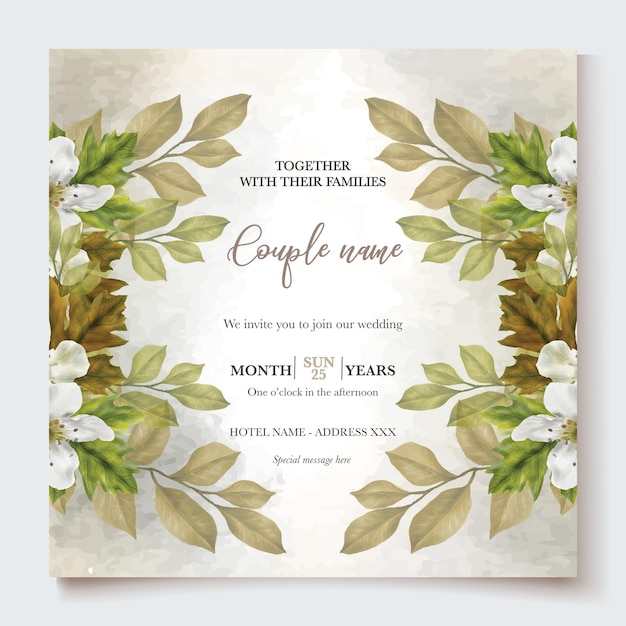Modelo de invitación floral para la ducha de novia