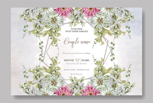 Modelo de invitación floral para la ducha de novia