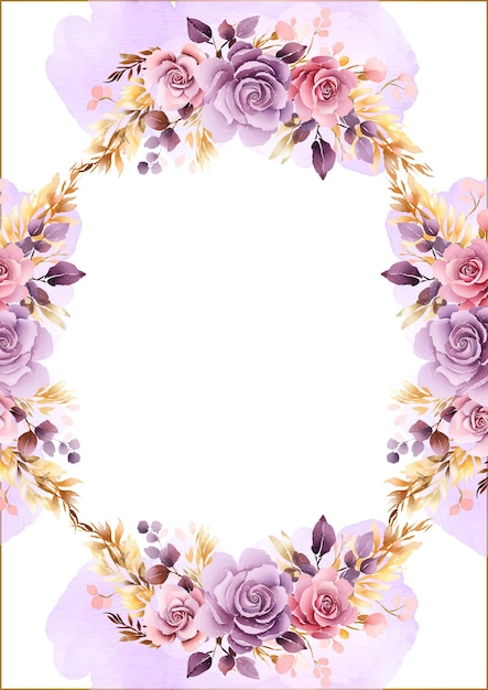 Vector modelo de invitación de fondo moderno de color rosa blanco y púrpura con floral y flor