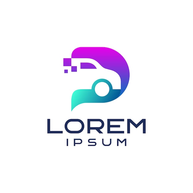 Modelo de logotipo de coche de estacionamiento moderno