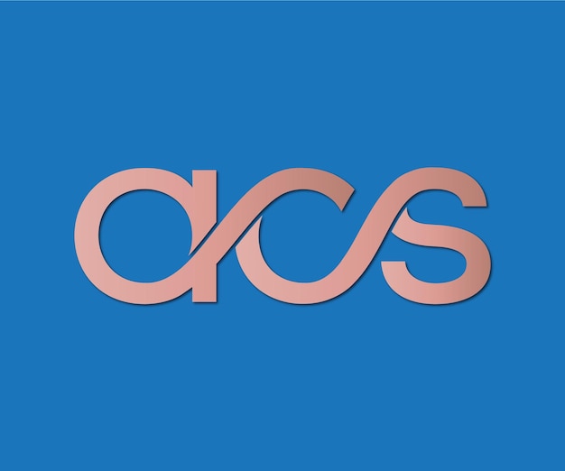 Modelo de logotipo elegante de ACS en un archivo vectorial