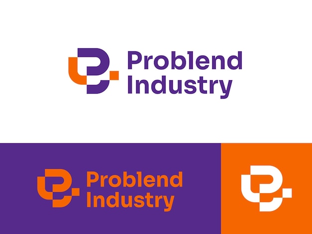 Modelo de logotipo de la empresa moderna para las letras P y B