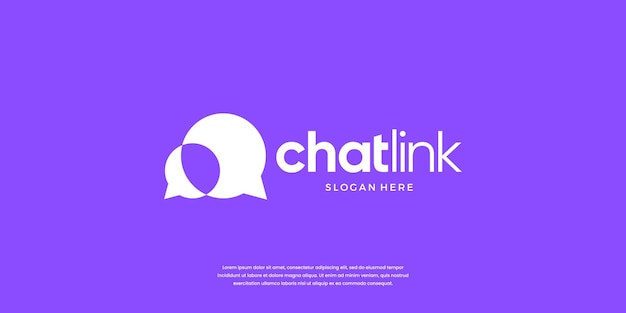 Modelo de logotipo de enlace de chat moderno Vector de símbolo del logotipo de la empresa de consultoría abstracta