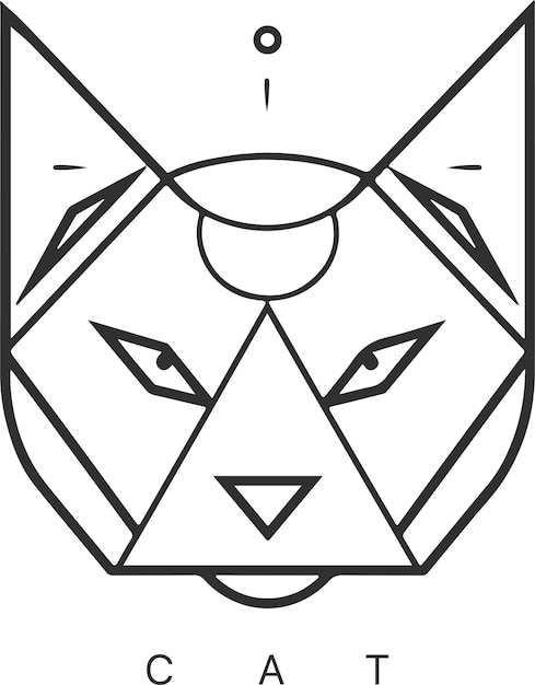 Modelo de logotipo de gato vectorial abstracto moderno