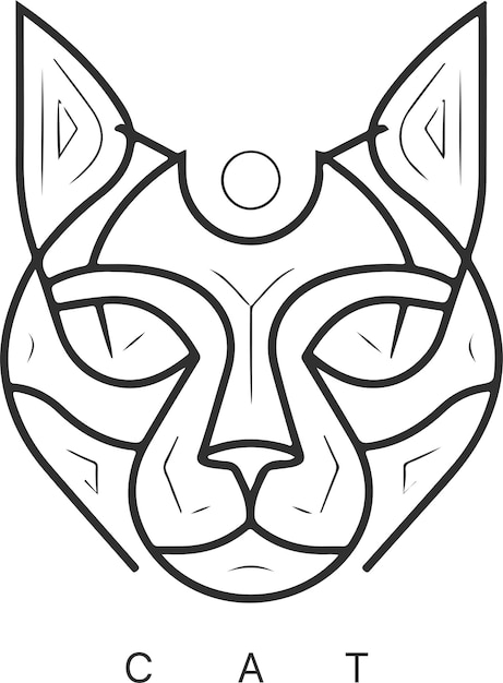 Vector modelo de logotipo de gato vectorial abstracto moderno