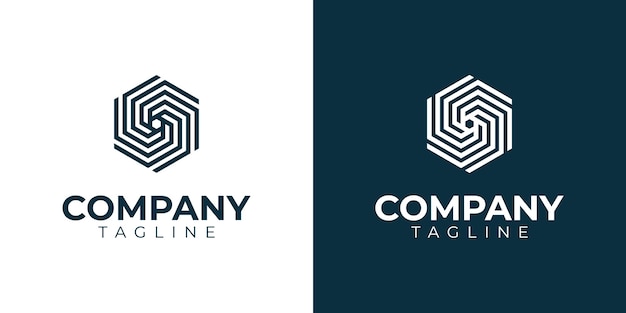 Modelo de logotipo geométrico vectorial moderno de primera calidad