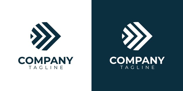 Modelo de logotipo geométrico vectorial moderno de primera calidad