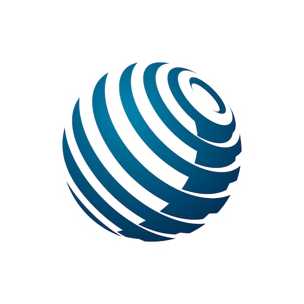 Modelo de logotipo globalizado del globo global Diseño de ilustraciones
