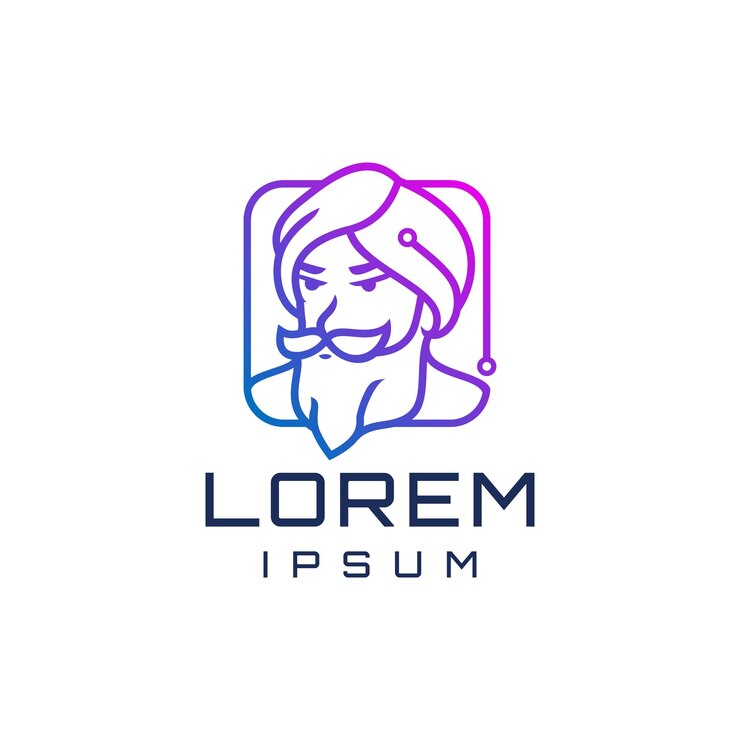 Vector modelo de logotipo de un gurú digital moderno y sencillo