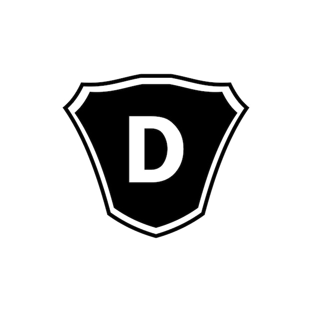 Modelo de logotipo de la letra D del escudo Logotipo del escudo
