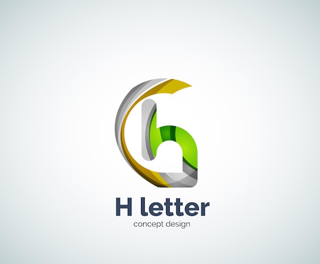 Modelo de logotipo de la letra geométrica H