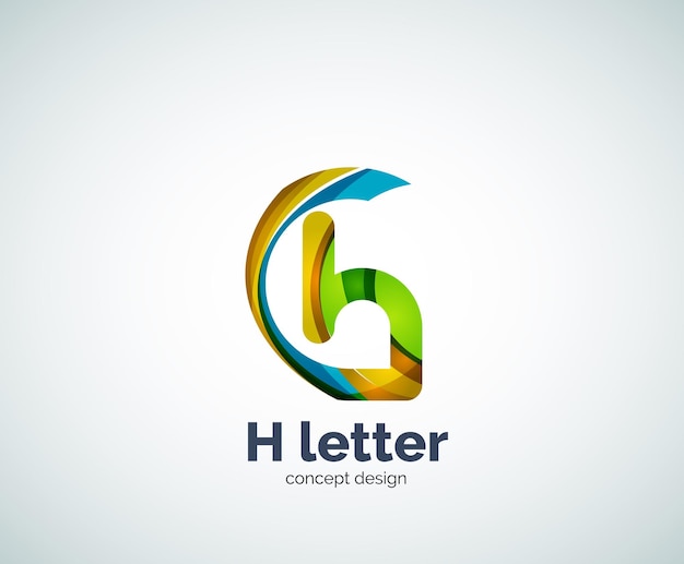 Modelo de logotipo de la letra geométrica H