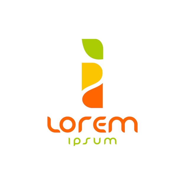 Modelo de logotipo de la letra I de colores simples y abstractos