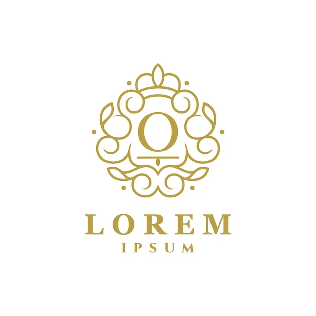 Modelo de logotipo de la letra O del marco de lujo