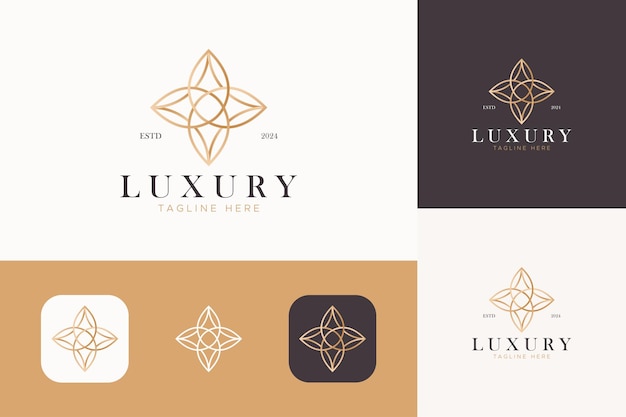 Modelo de logotipo de lujo Identidad de marca Belleza Moda Ornamento Concepto