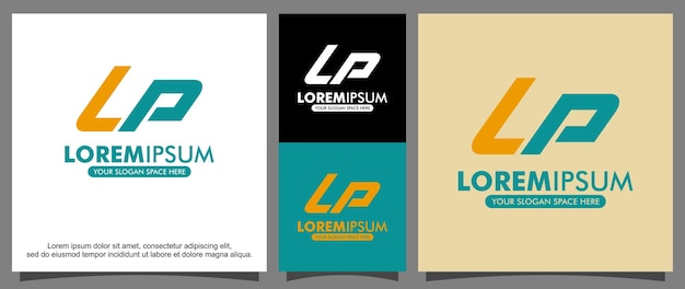 Vector modelo de logotipo moderno con las letras l y p