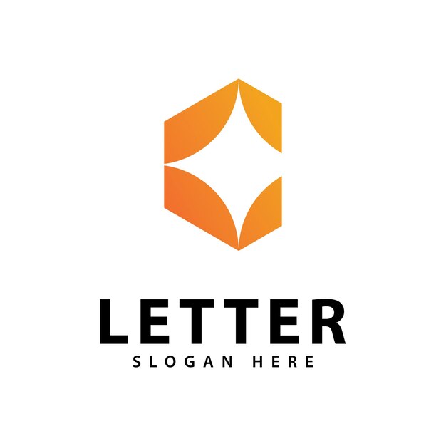 Modelo de logotipo y símbolo de la letra c