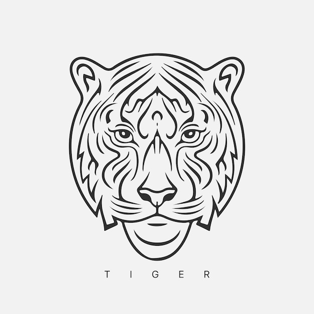 Modelo de logotipo de tigre vectorial abstracto moderno