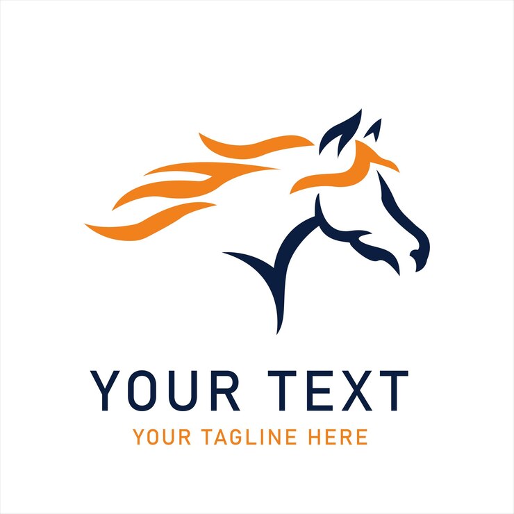 Modelo de logotipo vectorial de cabeza de caballo Símbolo equino moderno para la marca