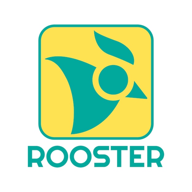 Modelo de logotipo vectorial moderno o icono de gallo con cabeza de pollo y gallo