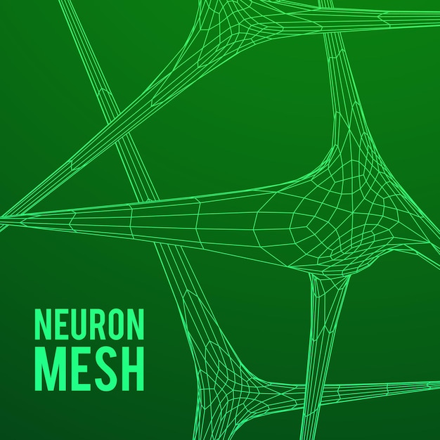 Vector modelo de malla de alambre del sistema neuronal