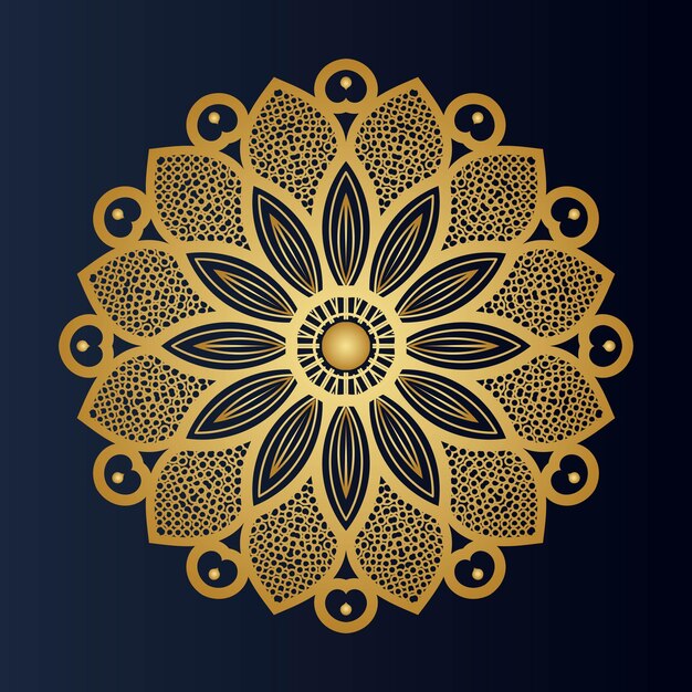 Modelo de mandala de lujo vectorial fondo y diseño ornamental para mandala floral de invitación