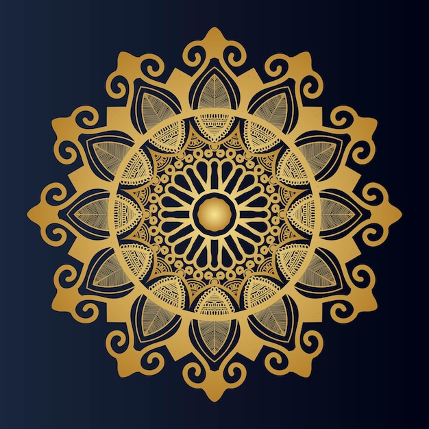Modelo de mandala de lujo vectorial fondo y diseño ornamental para mandala floral de invitación