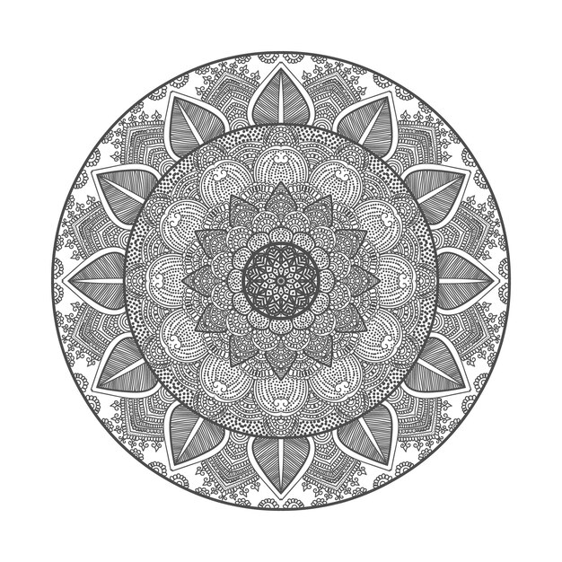 Modelo de mandala de lujo vectorial fondo y diseño ornamental para la página de colorear tarjeta de felicitación