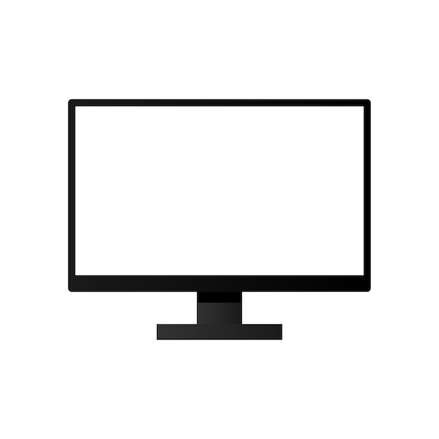 Modelo de maqueta de pantalla en blanco para computadora de escritorio Dispositivo de PC moderno con pantalla vacía para publicidad