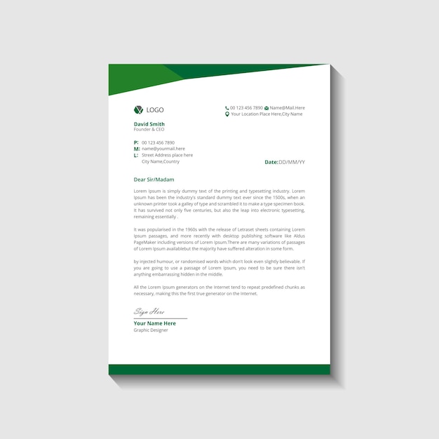 Modelo de membrete para empresas modernas y corporativas