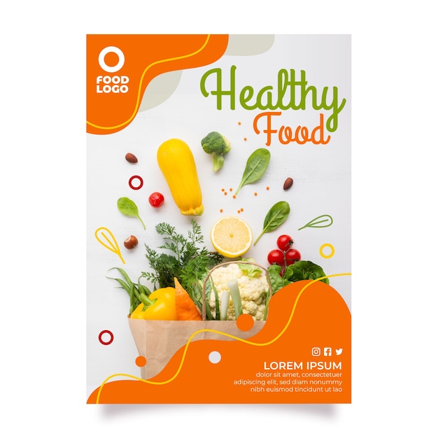 Modelo de menú de comida saludable