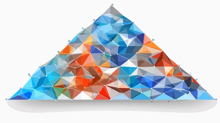 Vector modelo meteorológico de malla con icono de mosaico triangular