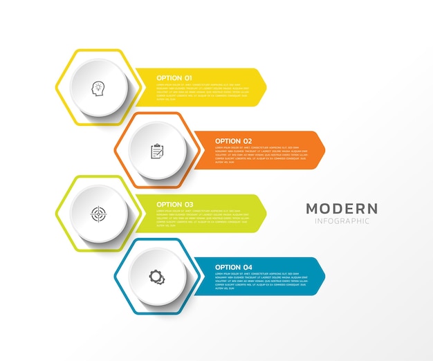 Modelo moderno de infografía de negocios para presentaciones